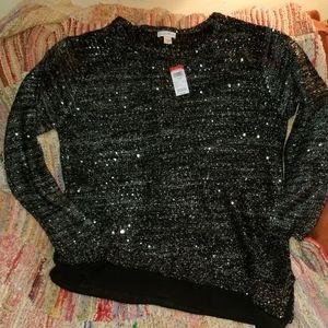 Women's black & silver sparkly sweater/tunic BNWT